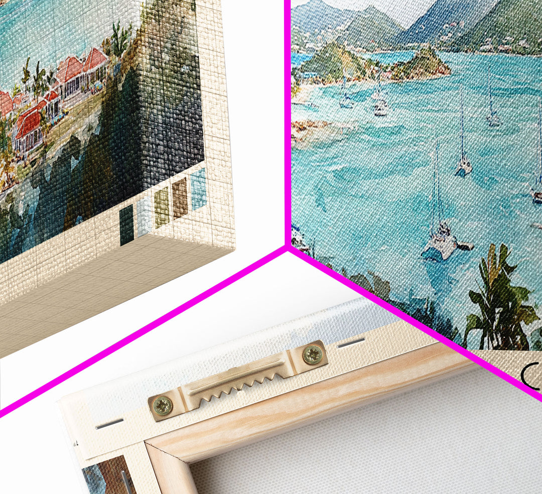 Marina Cay, British Virgin Islands, United Kingdom Watercolor Print, Vacation Gift, United Kingdom Wall Art, Beach Painting, Beach Decor, Beach Or Lakehouse Art