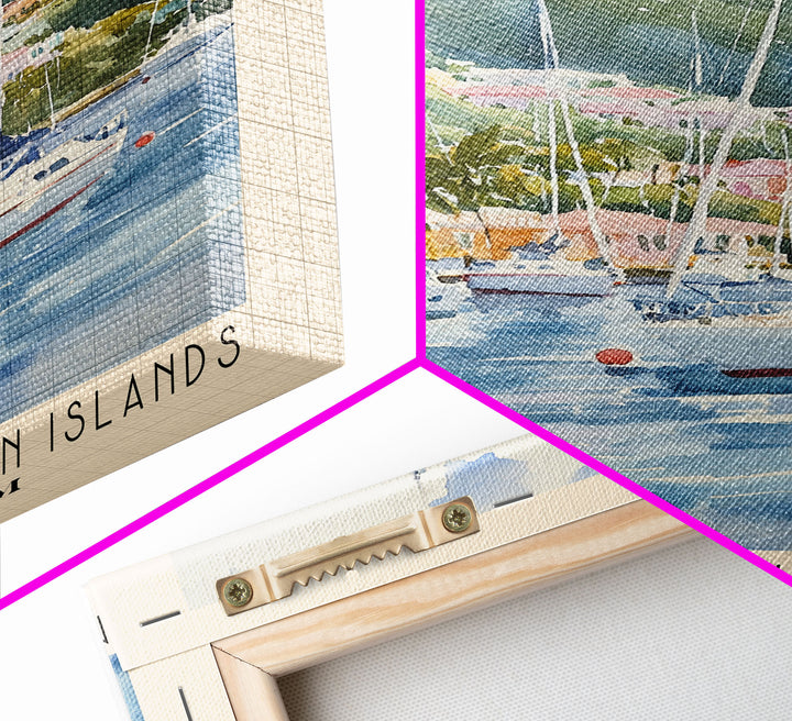 Marina Cay, British Virgin Islands, United Kingdom Watercolor Print, Vacation Gift, United Kingdom Wall Art, Beach Painting, Beach Decor, Beach Or Lakehouse Art