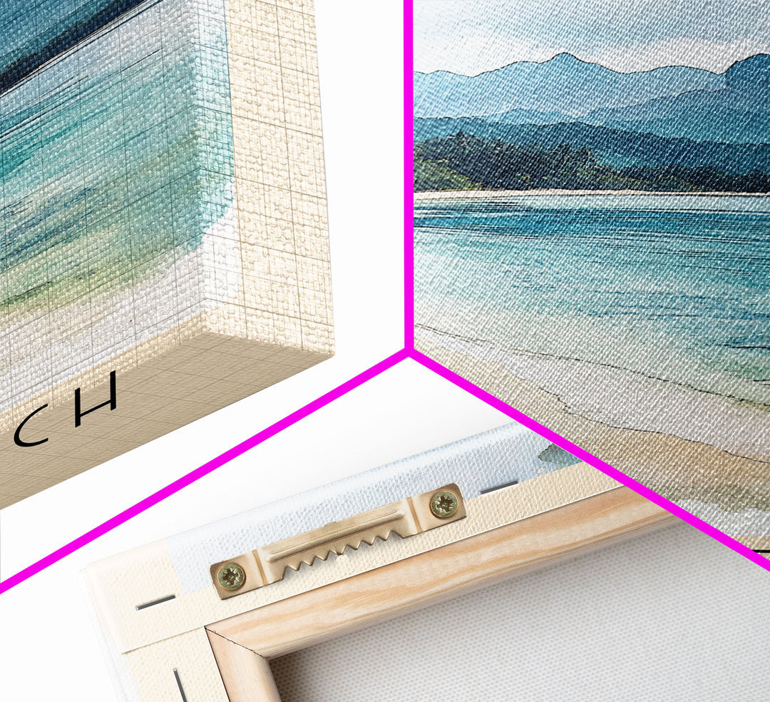 Mawi Beach, Indonesia Watercolor Print, Vacation Gift, Indonesia Wall Art, Beach Painting, Beach Decor, Beach Or Lakehouse Art
