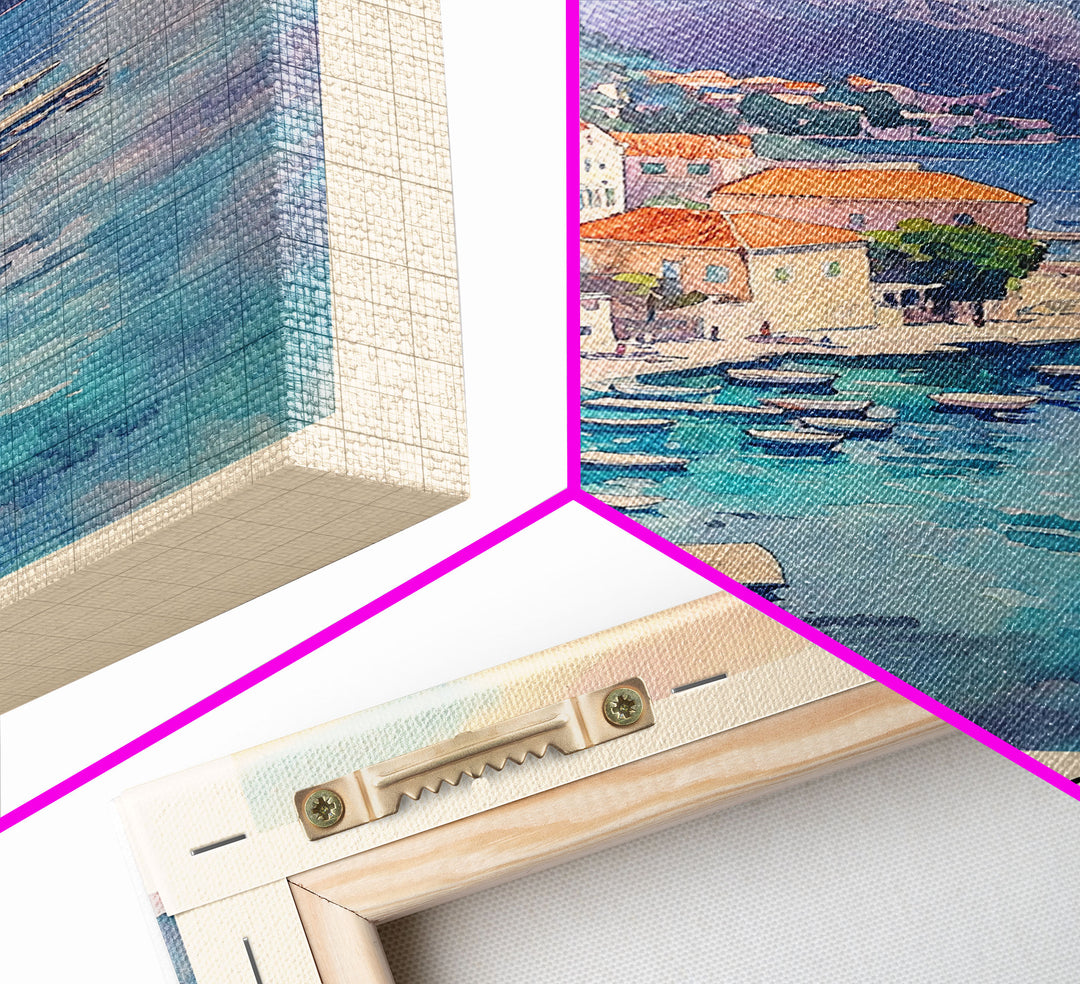 Moro, Croatia Watercolor Beach Print, Vacation Gift, Croatia Wall Art, Beach Painting, Beach Decor, Beach Painting