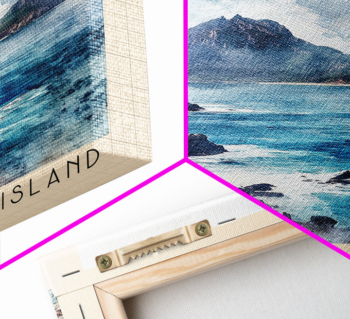 North Seymour Island, Ecuador Watercolor Beach Print, Vacation Gift, Ecuador Wall Art, Beach Painting, Beach Decor, Beach Painting