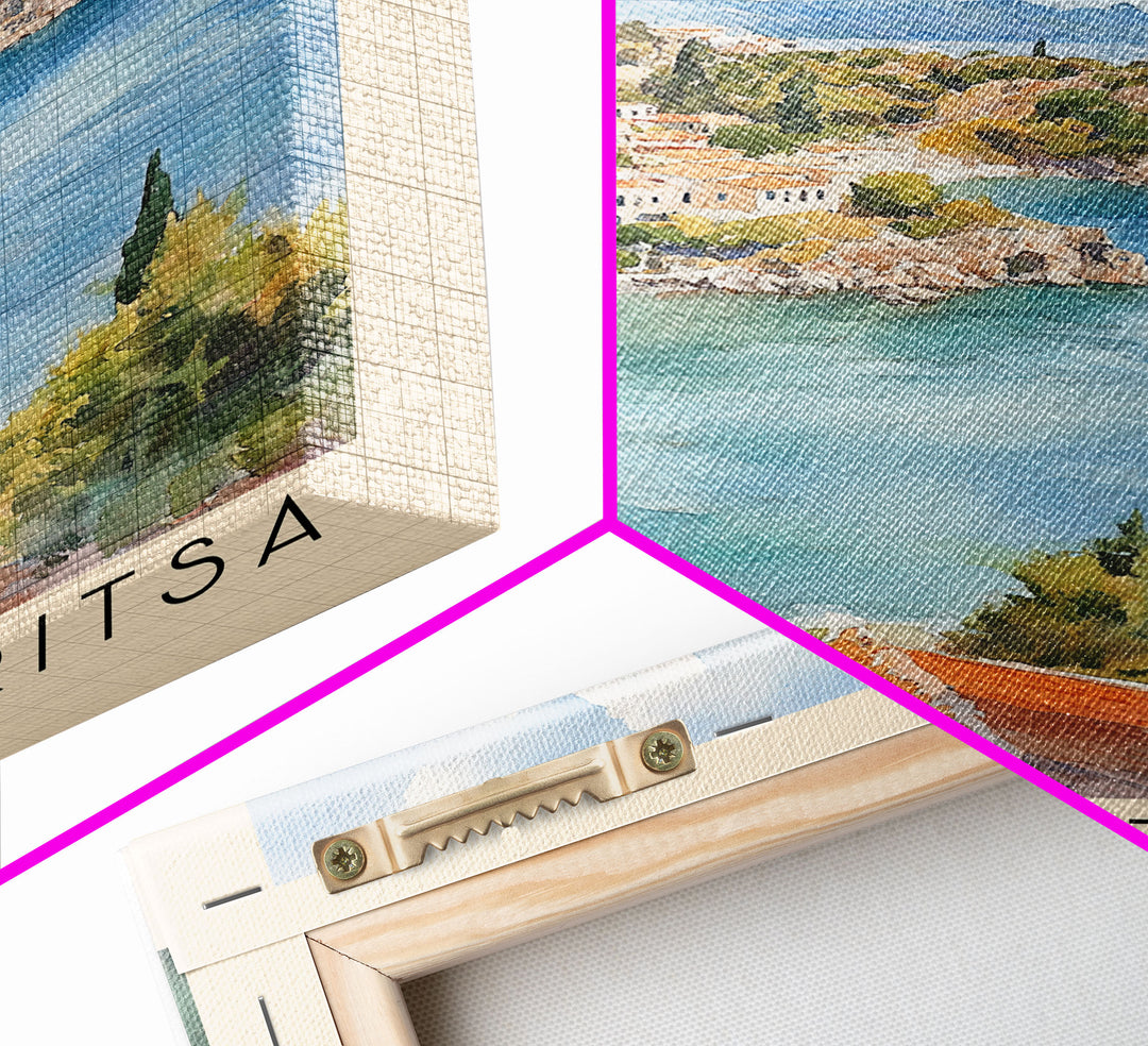 Paleokastritsa, Greece Watercolor Print, Vacation Gift, Greece Wall Art, Beach Painting, Beach Decor, Beach Or Lakehouse Art