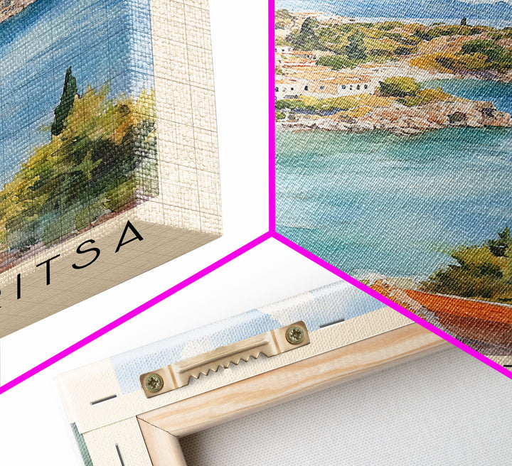 Paleokastritsa, Greece Watercolor Print, Vacation Gift, Greece Wall Art, Beach Painting, Beach Decor, Beach Or Lakehouse Art