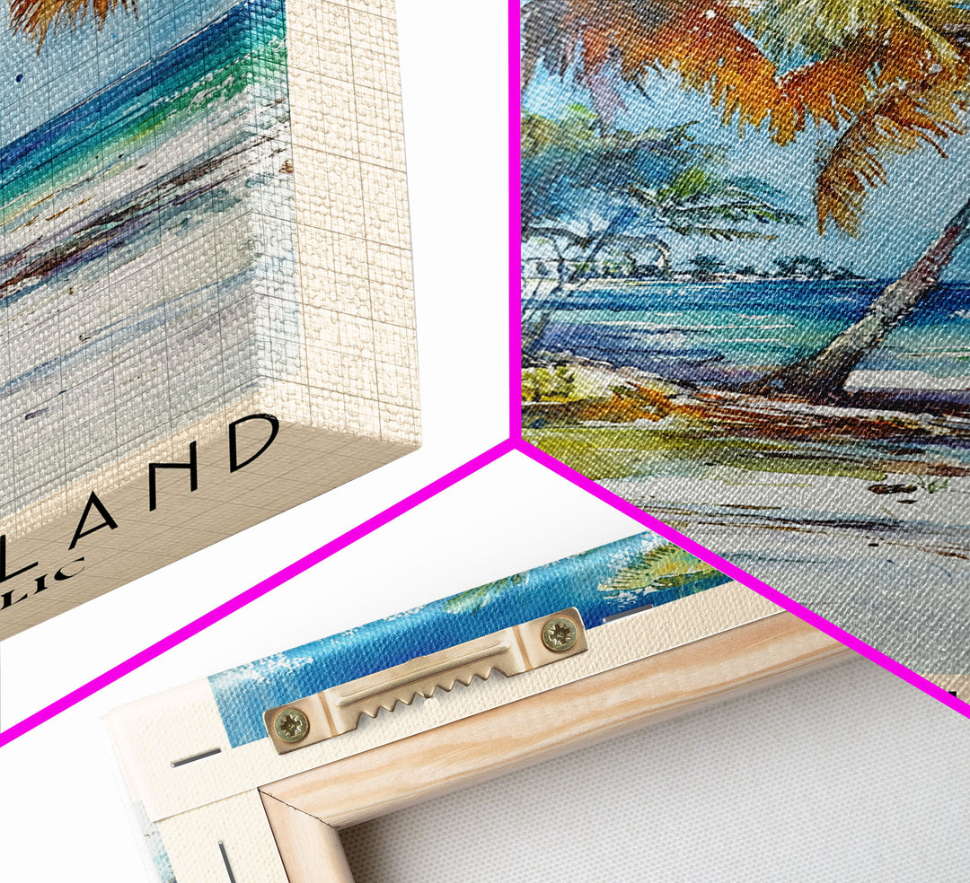 Paradise Island, Dominican Republic Watercolor Print, Vacation Gift, Dominican Republic Wall Art, Beach Painting, Beach Decor, Beach Or Lakehouse Art