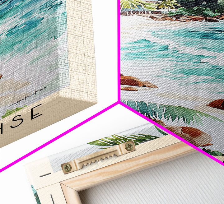 Petite Anse, Seychelles Watercolor Print, Vacation Gift, Seychelles Wall Art, Vacation Wall Art, Vacatation Memories, Beach Decor, Beach Or Lakehouse Art