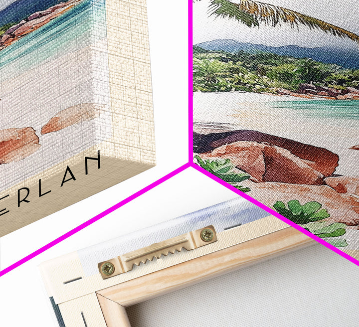 Petite Anse Kerlan, Seychelles Watercolor Print, Vacation Gift, Seychelles Wall Art, Beach Painting, Beach Decor, Beach Or Lakehouse Art