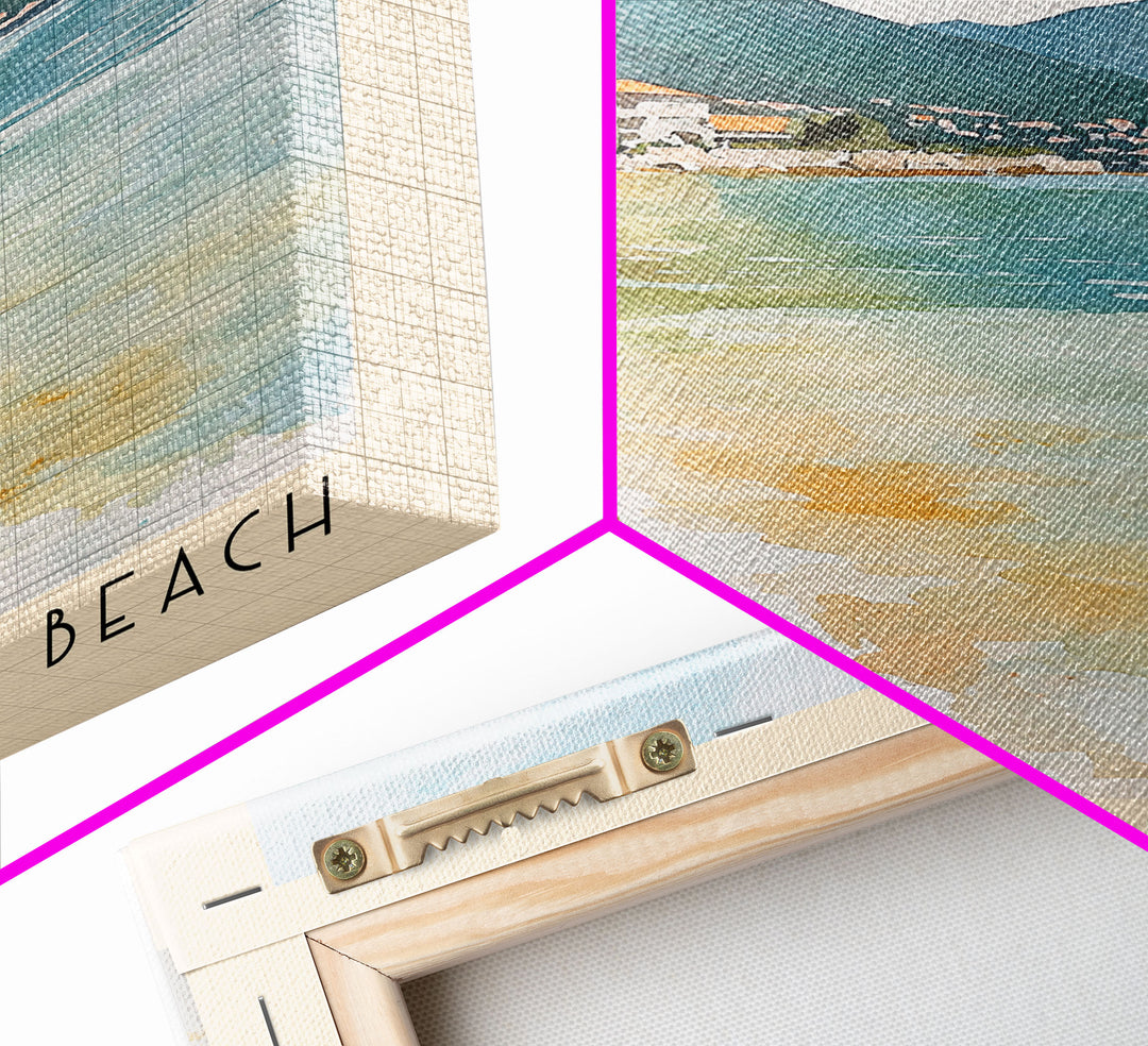 Plavi Horizonti Beach, Montenegro Watercolor Print, Vacation Gift, Montenegro Wall Art, Vacation Wall Art, Vacatation Memories, Beach Decor, Beach Or Lakehouse Art