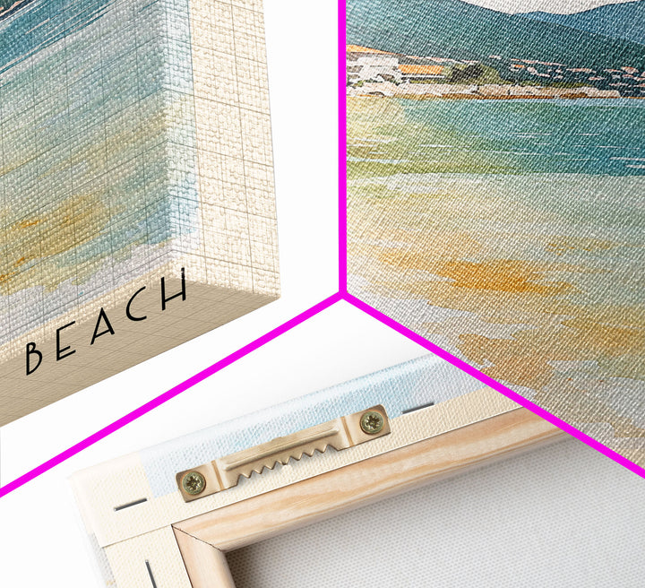 Plavi Horizonti Beach, Montenegro Watercolor Print, Vacation Gift, Montenegro Wall Art, Vacation Wall Art, Vacatation Memories, Beach Decor, Beach Or Lakehouse Art