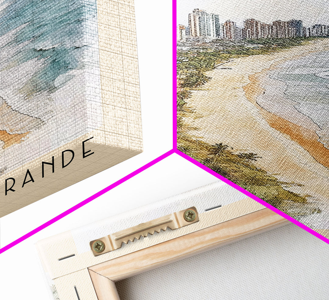 Playa de Bocagrande, Colombia Watercolor Print, Vacation Gift, Colombia Wall Art, Beach Painting, Beach Decor, Beach Or Lakehouse Art