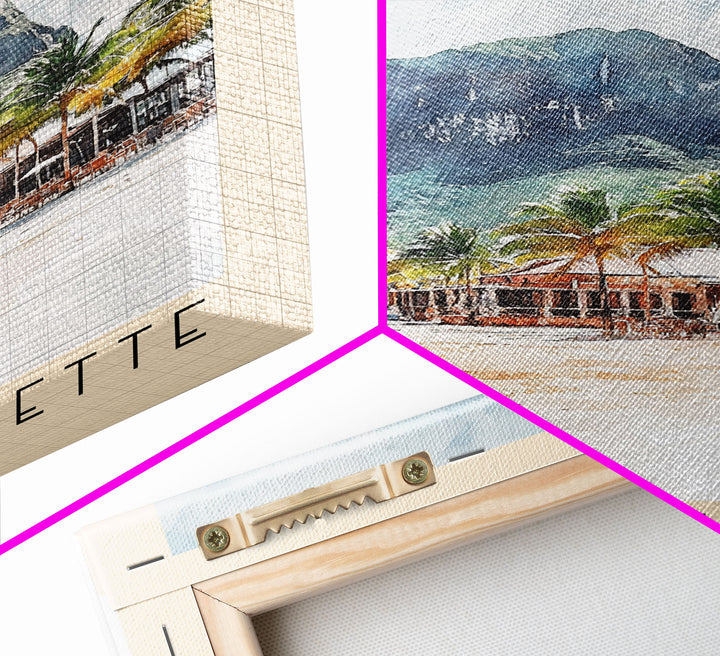 Poste Lafayette, Mauritius Watercolor Print, Vacation Gift, Mauritius Wall Art, Vacation Wall Art, Vacatation Memories, Beach Decor, Beach Or Lakehouse Art