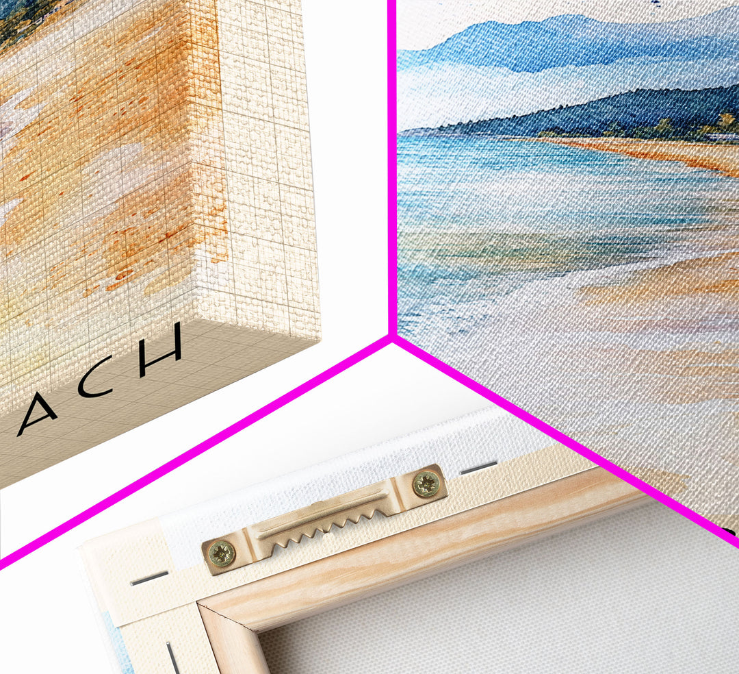 Potami Beach, Greece Watercolor Print, Vacation Gift, Greece Wall Art, Beach Painting, Beach Decor, Beach Or Lakehouse Art