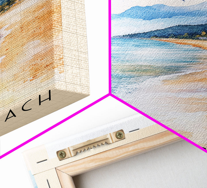 Potami Beach, Greece Watercolor Print, Vacation Gift, Greece Wall Art, Beach Painting, Beach Decor, Beach Or Lakehouse Art