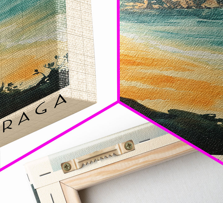 Praia da Adraga, Portugal Watercolor Print, Vacation Gift, Portugal Wall Art, Beach Painting, Beach Decor, Large Wall Art, Wood Frame Art