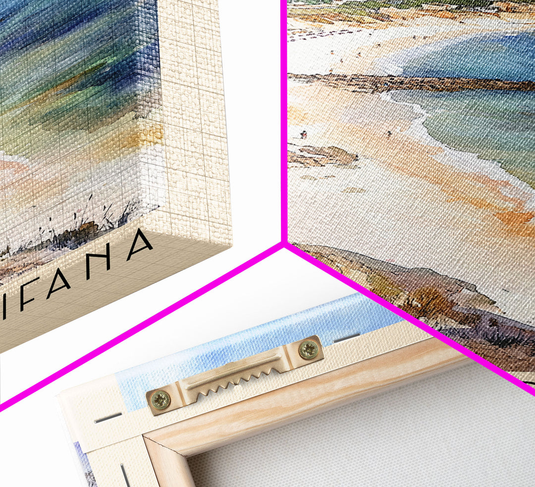 Praia da Arrifana, Portugal Watercolor Print, Vacation Gift, Portugal Wall Art, Vacation Wall Art, Vacatation Memories, Beach Decor, Beach Or Lakehouse Art
