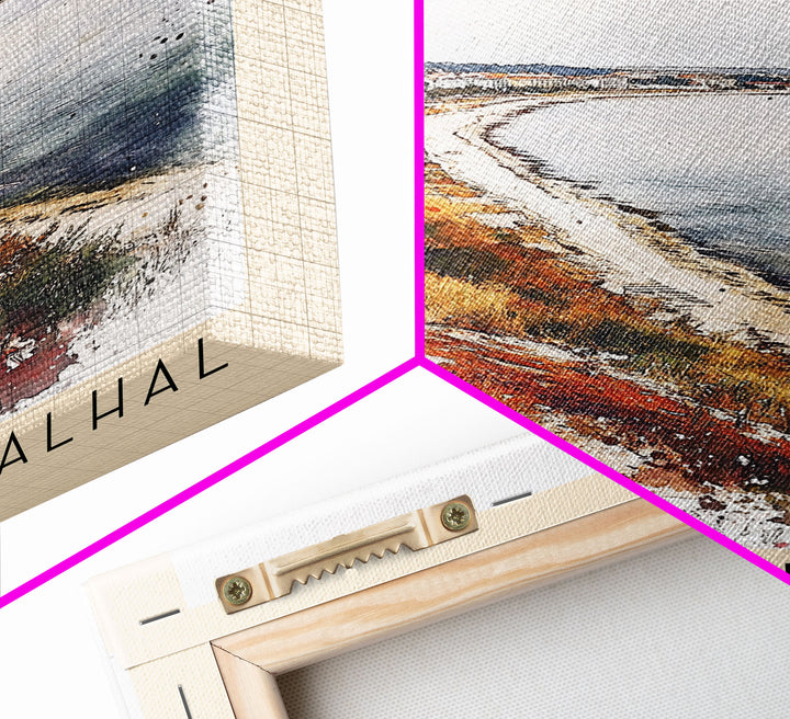 Praia do Carvalhal, Portugal Watercolor Print, Vacation Gift, Portugal Wall Art, Beach Painting, Beach Decor, Large Wall Art, Wood Frame Art