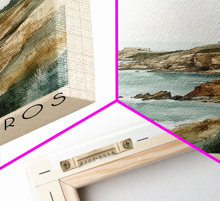 Punta Choros, Chile Watercolor Print, Vacation Gift, Chile Wall Art, Beach Painting, Beach Decor, Large Wall Art, Wood Frame Art
