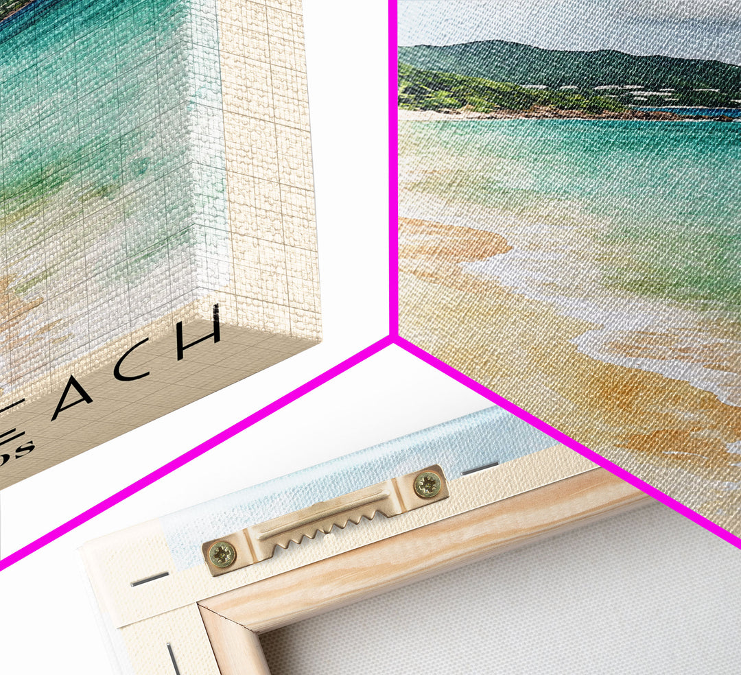 Rainbow Beach, US Virgin islands Watercolor Print, Vacation Gift, US Virgin islands Wall Art, Beach Painting, Beach Decor, Beach Or Lakehouse Art