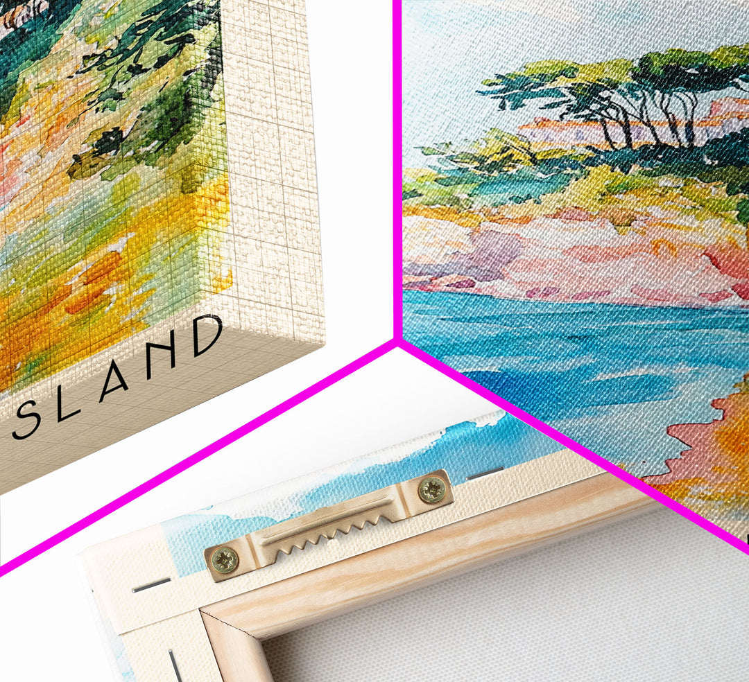 Saint-Honoré Island, France Watercolor Print, Vacation Gift, France Wall Art, Beach Painting, Beach Decor, Beach Or Lakehouse Art