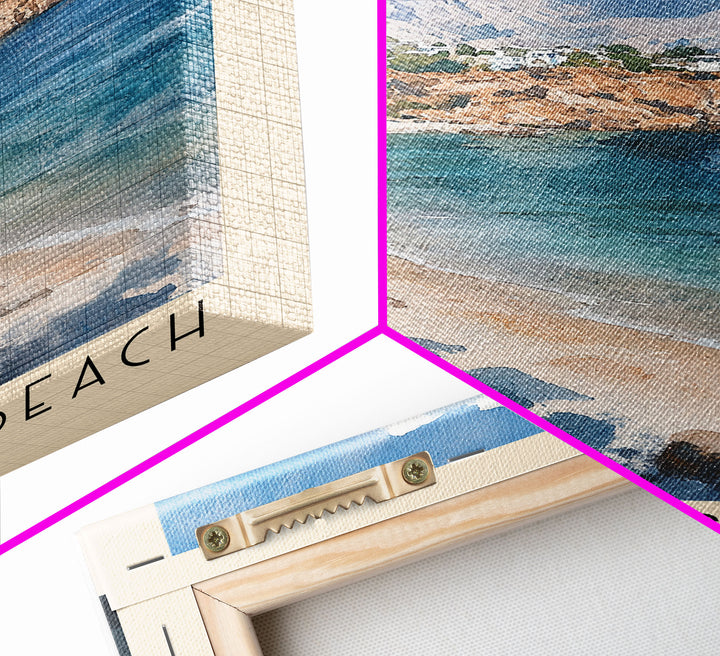 Seychelles Beach, Greece Watercolor Print, Vacation Gift, Greece Wall Art, Beach Painting, Beach Decor, Beach Or Lakehouse Art