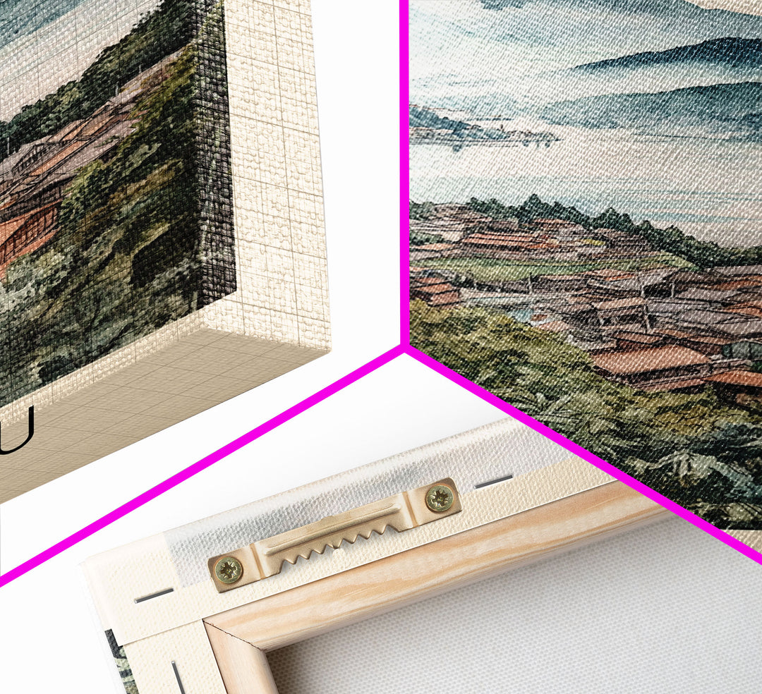 Shikoku, Japan Watercolor Print, Vacation Gift, Japan Wall Art, Vacation Wall Art, Vacatation Memories, Beach Decor, Beach Or Lakehouse Art