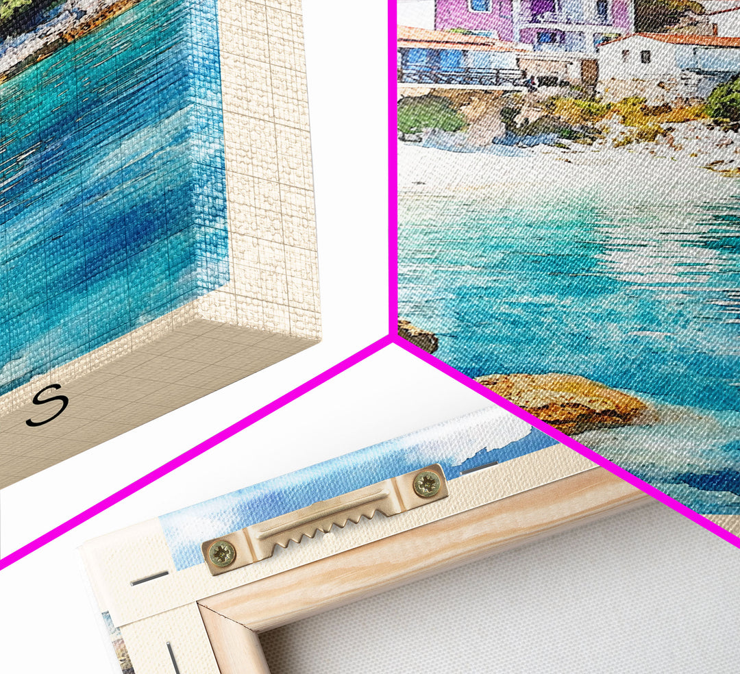 Skiathos, Greece Watercolor Print, Vacation Gift, Greece Wall Art, Beach Painting, Beach Decor, Beach Or Lakehouse Art