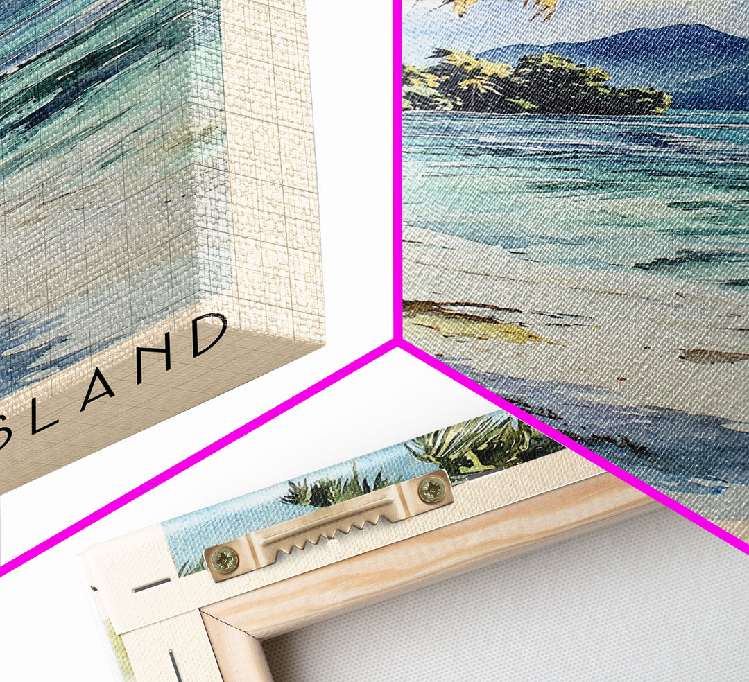 South Sea Island, Fiji Watercolor Print, Vacation Gift, Fiji Wall Art, Vacation Wall Art, Vacatation Memories, Beach Decor, Beach Or Lakehouse Art