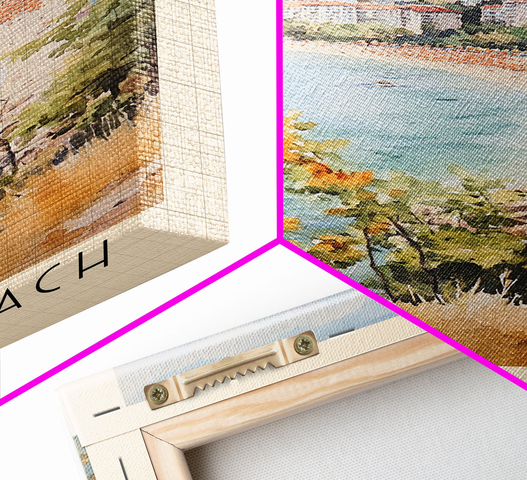 Sunny Beach, Bulgaria Watercolor Print, Vacation Gift, Bulgaria Wall Art, Beach Painting, Beach Decor, Beach Or Lakehouse Art