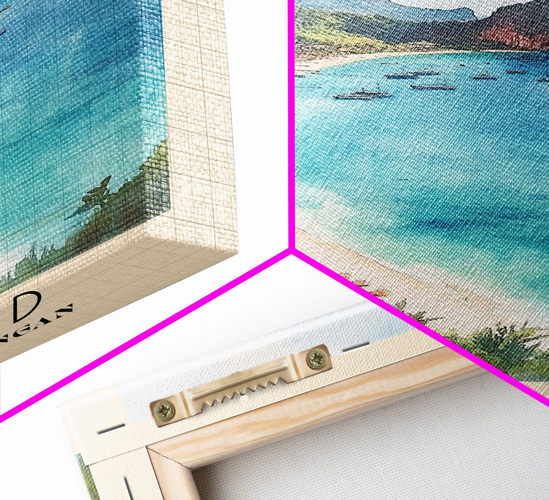 Thailand, Haad Rin, Ko Pha Ngan Watercolor Print, Vacation Gift, Haad Rin, Ko Pha Ngan Wall Art, Beach Painting, Beach Decor, Beach Or Lakehouse Art