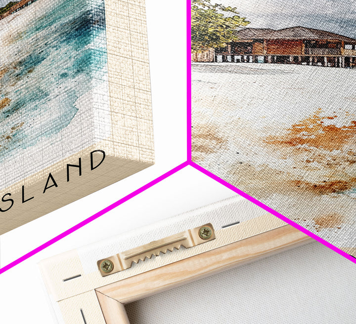 Thulusdhoo Island, Maldives Watercolor Print, Vacation Gift, Maldives Wall Art, Beach Painting, Beach Decor, Beach Or Lakehouse Art