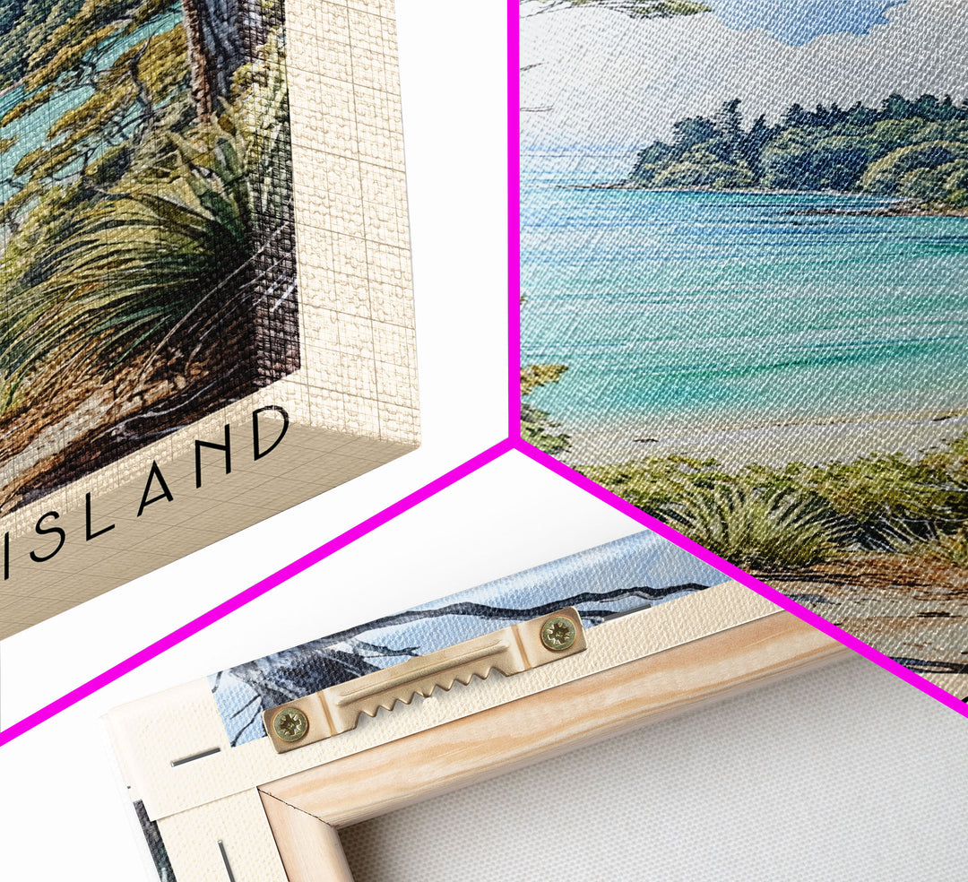 Tiritiri Matangi Island, New Zealand Watercolor Print, Vacation Gift, New Zealand Wall Art, Beach Painting, Beach Decor, Beach Or Lakehouse Art