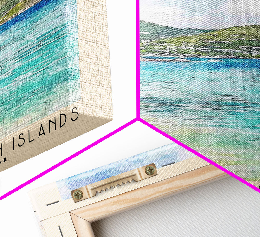 Tortola, British Virgin Islands , United Kingdom Watercolor Print, Vacation Gift, United Kingdom Wall Art, Beach Painting, Beach Decor, Beach Or Lakehouse Art