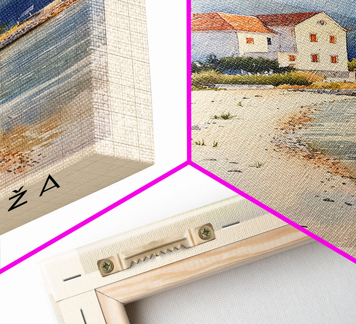 Vela Plaža, Croatia Watercolor Print, Vacation Gift, Croatia Wall Art, Beach Painting, Beach Decor, Beach Or Lakehouse Art
