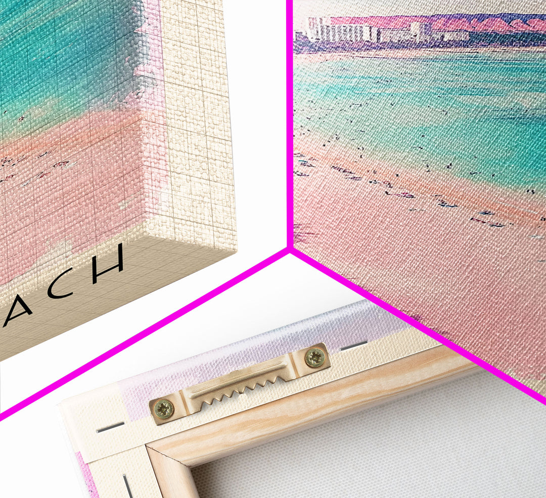 Waikiki Beach, Oahu Watercolor Print, Vacation Gift, Oahu Wall Art, Beach Painting, Beach Decor, Beach Or Lakehouse Art
