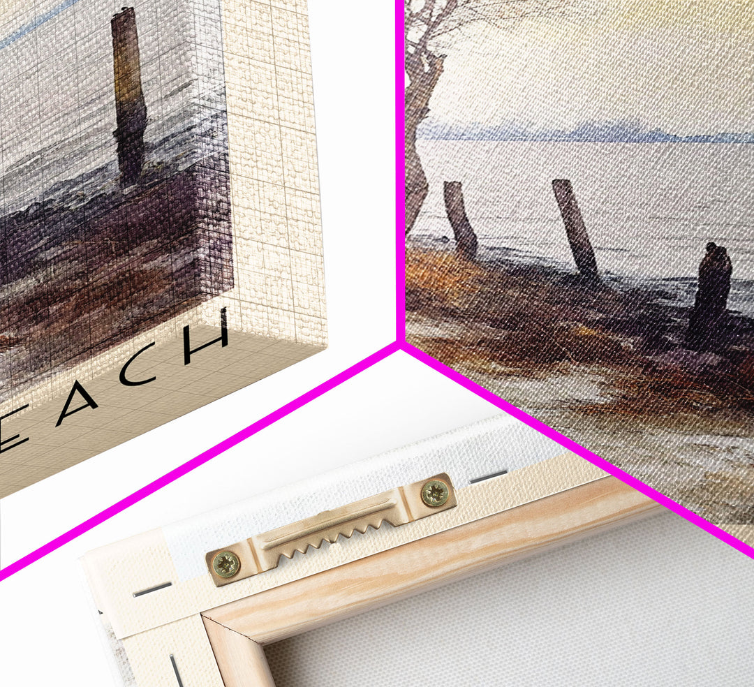 Wannsee Beach, Germany Watercolor Print, Vacation Gift, Germany Wall Art, Beach Painting, Beach Decor, Beach Or Lakehouse Art