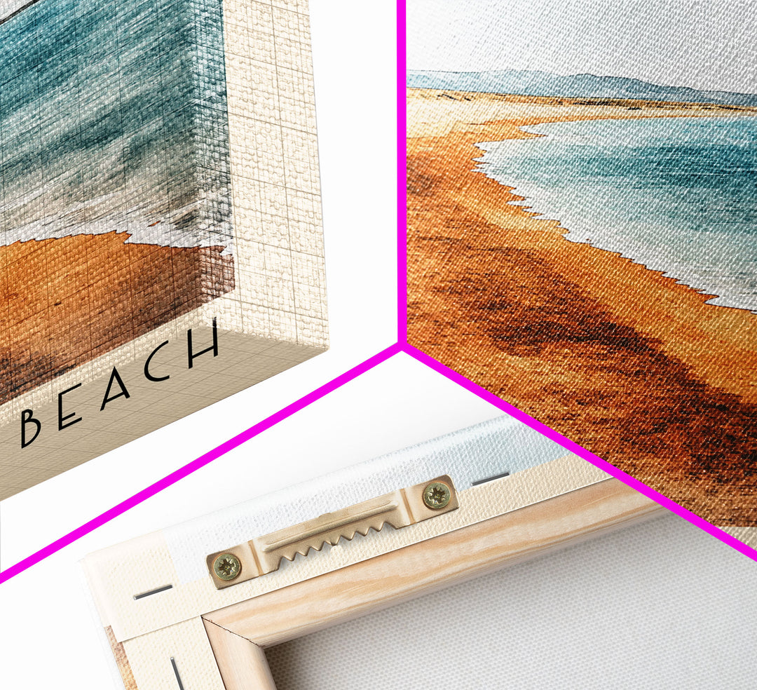 Ólafsfjörður Beach, Iceland Watercolor Print, Vacation Gift, Iceland Wall Art, Beach Painting, Beach Decor, Large Wall Art, Wood Frame Art