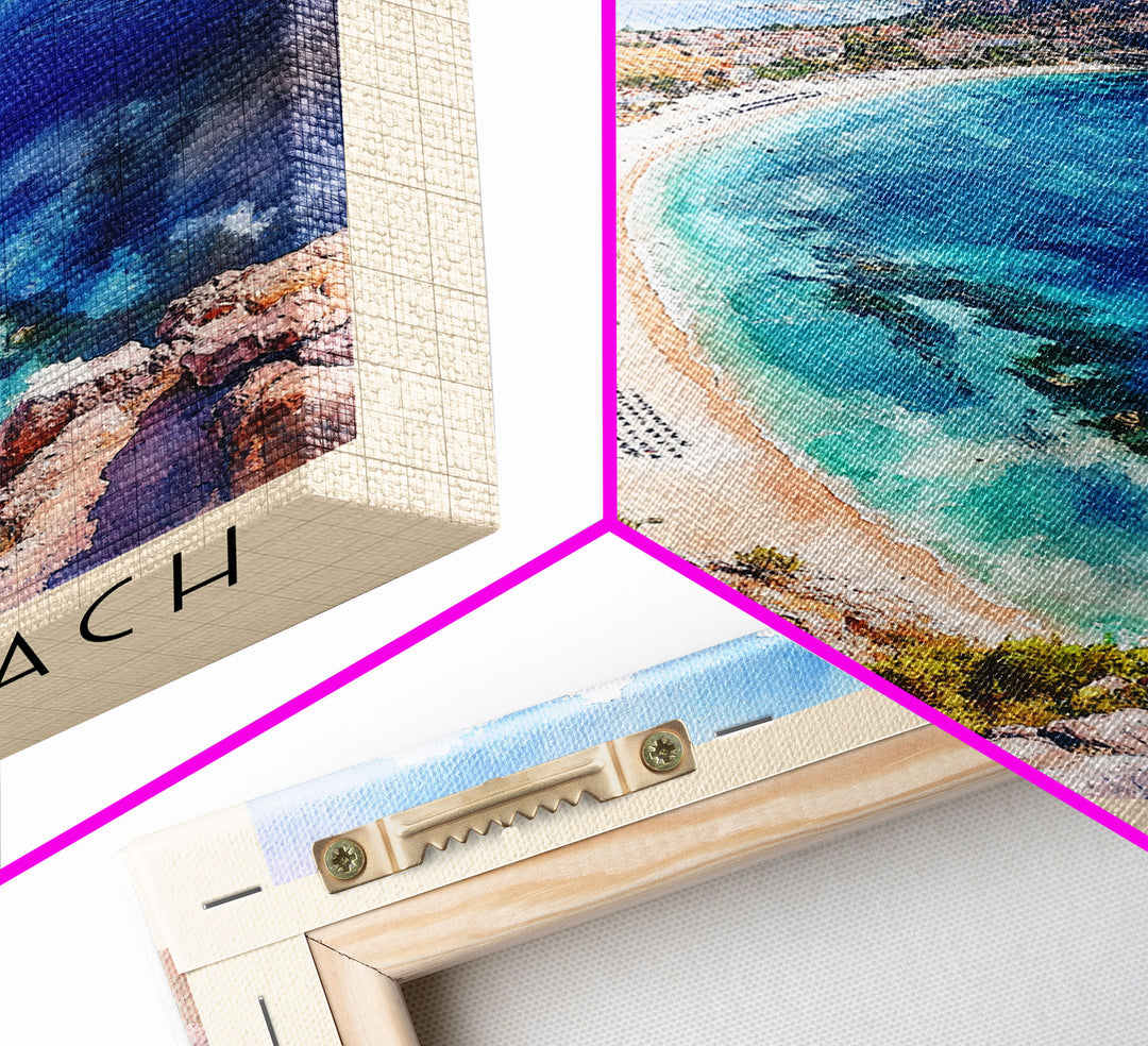 Çıralı Beach, Turkey Watercolor Print, Vacation Gift, Turkey Wall Art, Beach Painting, Beach Decor, Large Wall Art, Wood Frame Art
