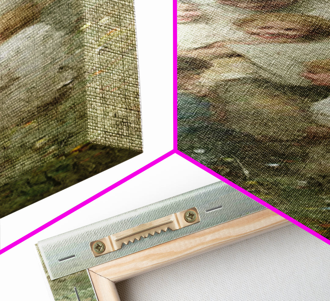 Gathered In Grace, Framed Canvas Print, Narrow Art, Jesus Painting, Christian Wall Art, Christian Art Canvas, Christian Christmas Art