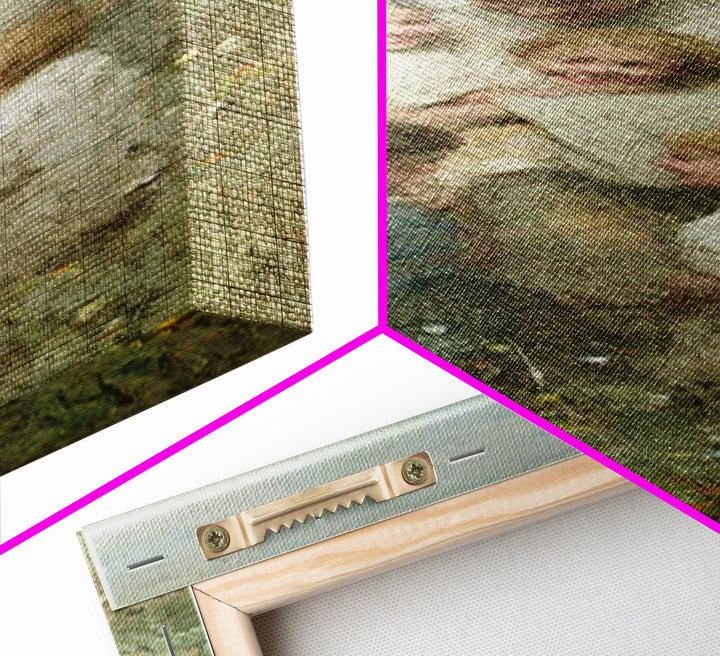 Gathered In Grace, Framed Canvas Print, Narrow Art, Jesus Painting, Christian Wall Art, Christian Art Canvas, Christian Christmas Art