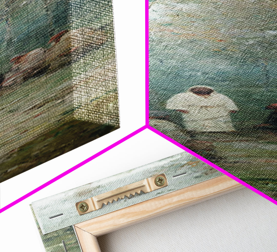 Garden Devotion, Framed Canvas Print, Narrow Art, Christian Art Work, Jesus Wall Art, Christian Painting, Subtle Christian Art