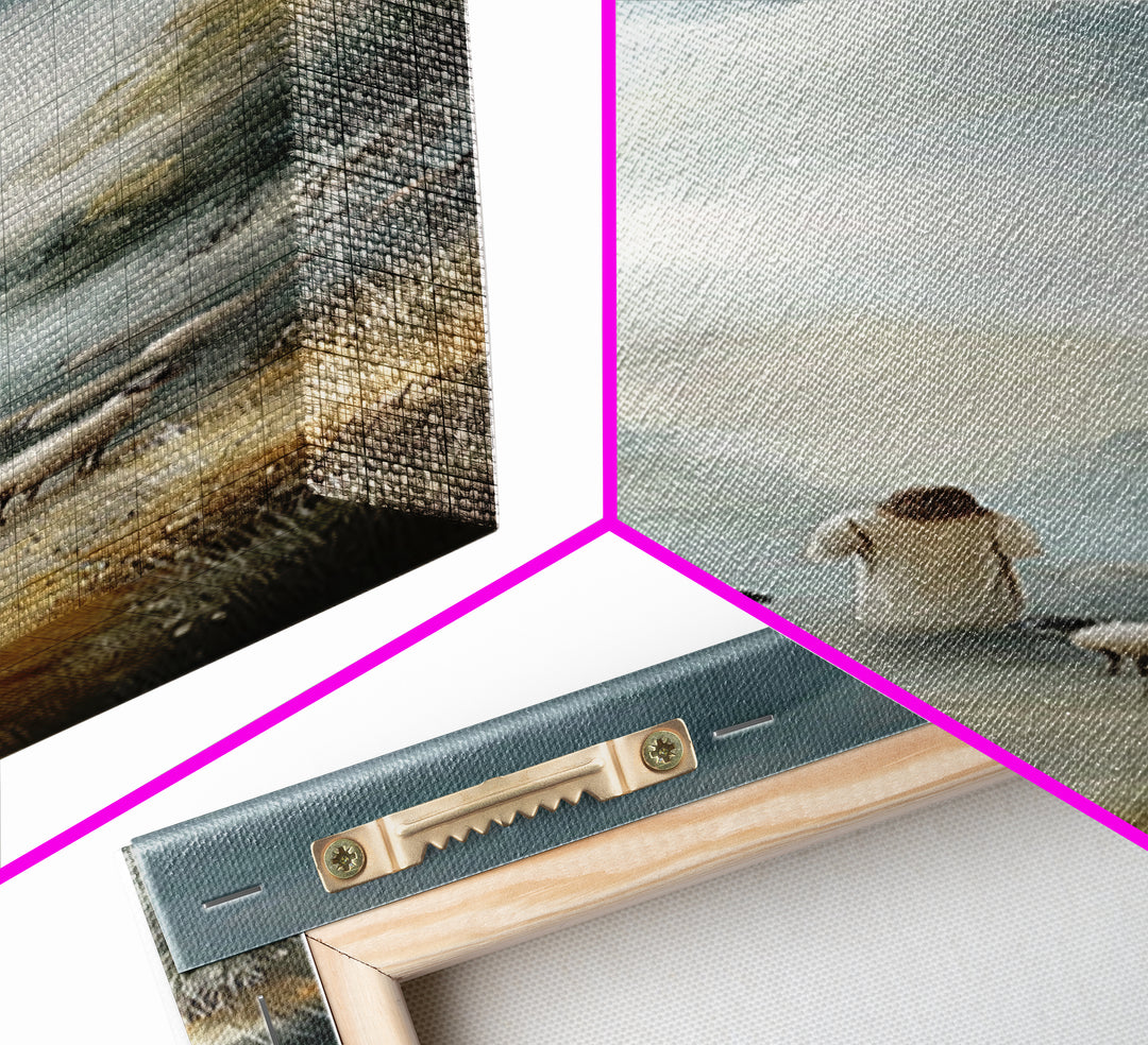 Cloudbound Shepherd – Framed Canvas Print – Christian Wall Art – Jesus Painting – Christian Art Canvas – Tall Skinny Art Print – Christian