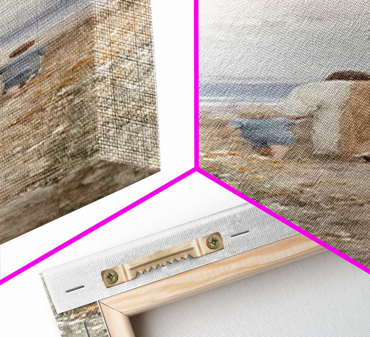 Shoreline Of Hope – Framed Canvas Print – Christian Art Canvas – Jesus Painting – Skinny Art – Christian Decorations – Christian Christmas