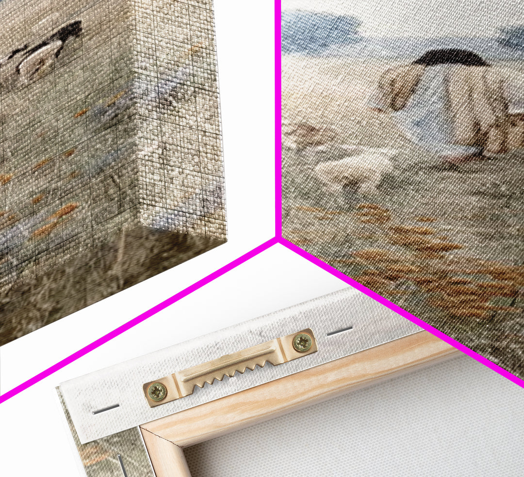 Shepherds Of Dawn – Framed Canvas Print – Tall Narrow Wall Art – Christian Art – Christian Painting – Christian Decor – Jesus Painting