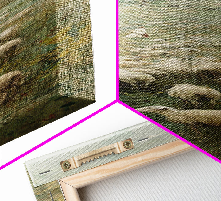 Field Of His Flock – Framed Canvas Print – Christian Art – Christian Wall Art – Christian Art Canvas – Jesus Painting – Narrow Art