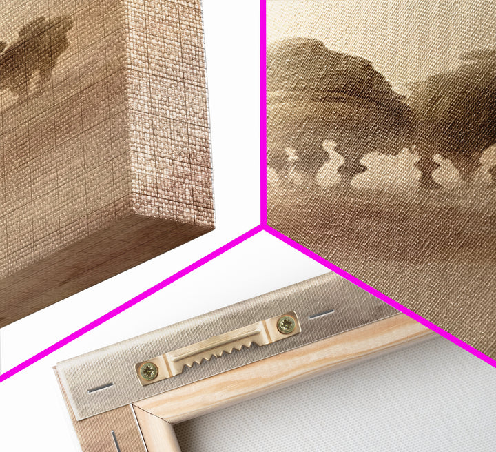 Faithful Caravan, Framed Canvas Print, Tall Skinny Art Print, Christian Paintings, Christmas Canvas Wall Art, Christian Art