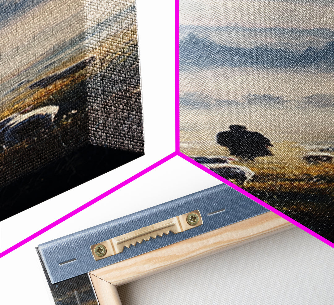 Dawn Of The Flock – Framed Canvas Print – Narrow Art – Christian Art Canvas – Christian Wall Art – Jesus Painting – Vintage Christian Art –
