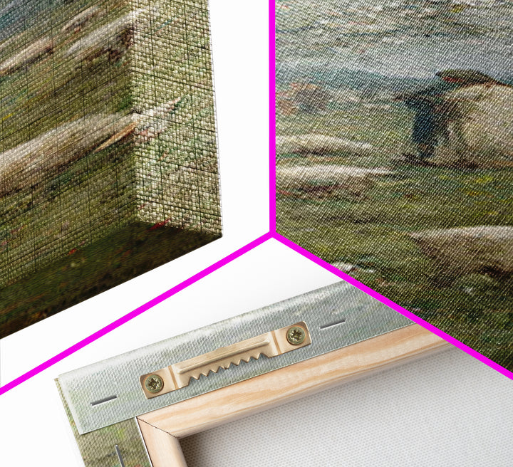 Peaceful Shepherd Path – Framed Canvas Print – Tall Narrow Wall Art – Christian Wall Art – Jesus Painting – Christian Art Canvas