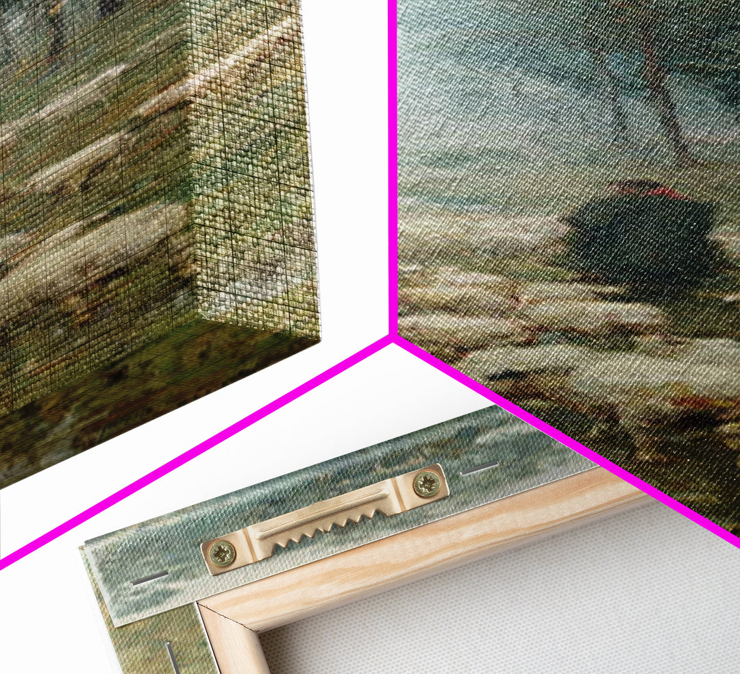 Shepherd’s Quiet Path – Framed Canvas Print – Tall Skinny Art Print – Christian Art – Christian Painting – Christian Art Canvas – Subtle Ch