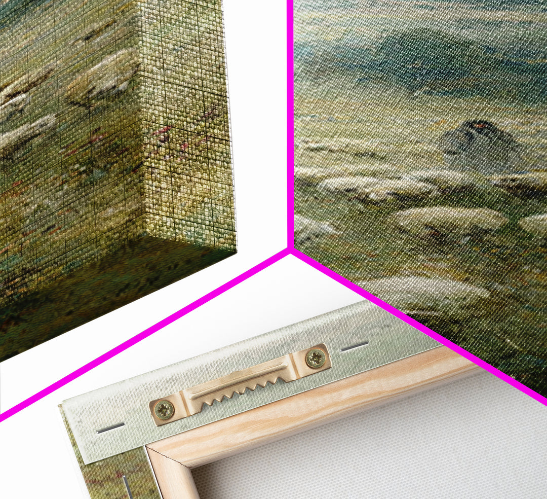 Quiet Pasture Lord | Framed Canvas Print | Christian Wall Art | Christian Art Canvas | Vintage Christian Art | Narrow Art | Christian Gift