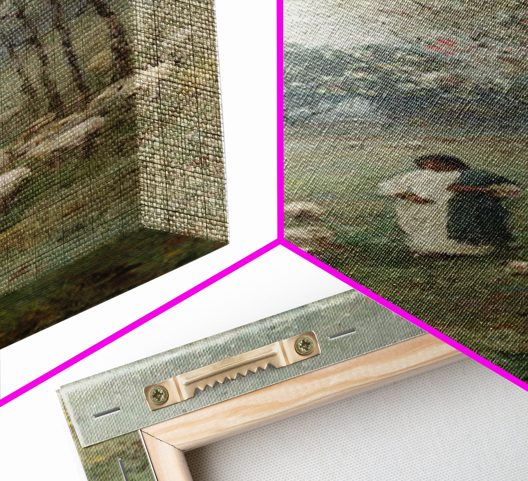 Pastoral Grace Path – Framed Canvas Print – Christian Wall Art – Jesus Painting – Skinny Art – Christian Christmas Art – Christian Gift