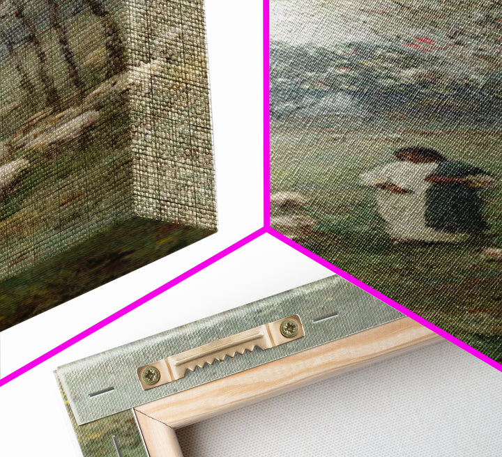 Pastoral Grace Path – Framed Canvas Print – Christian Wall Art – Jesus Painting – Skinny Art – Christian Christmas Art – Christian Gift